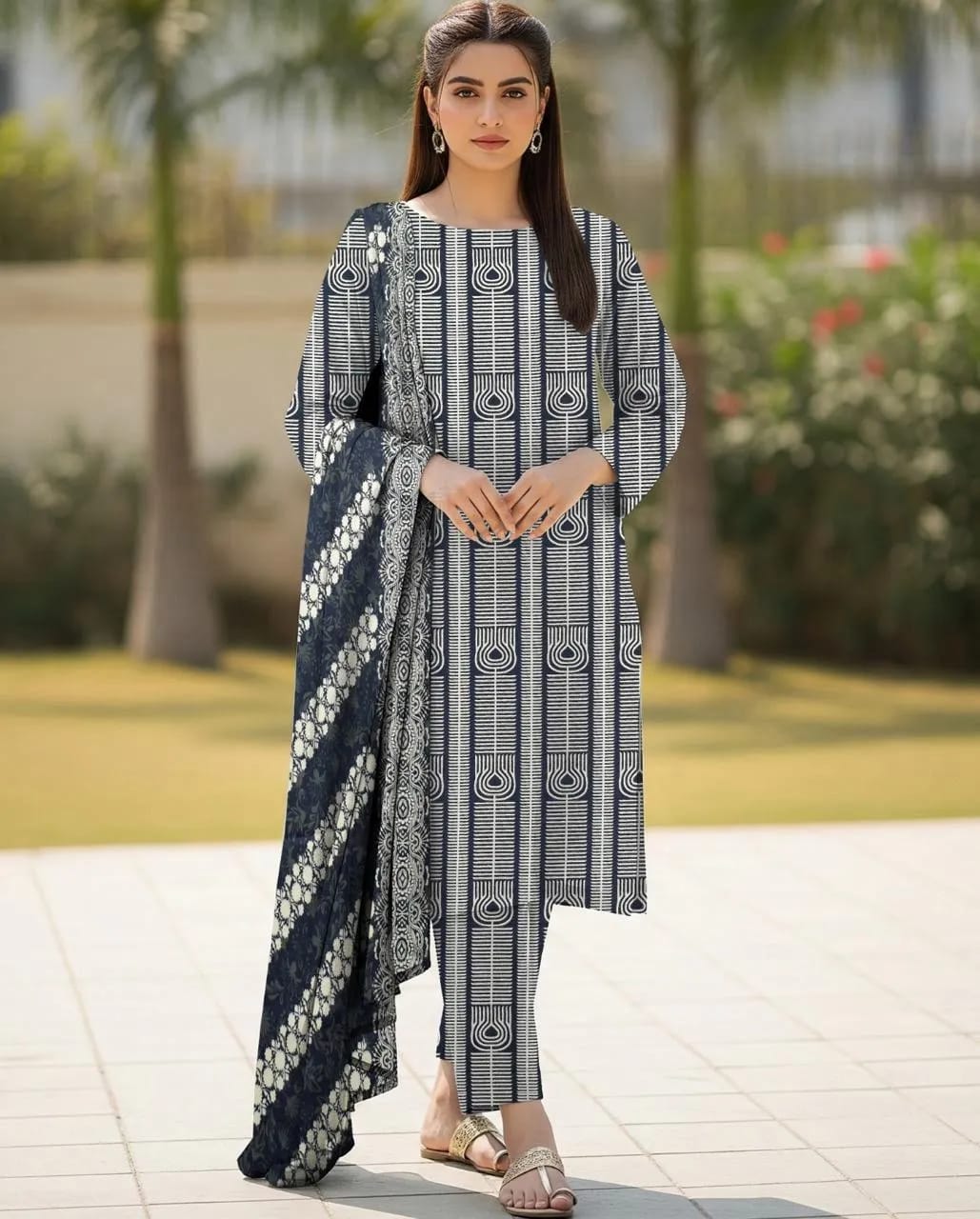 Digital 3 Pcs Printed Suit