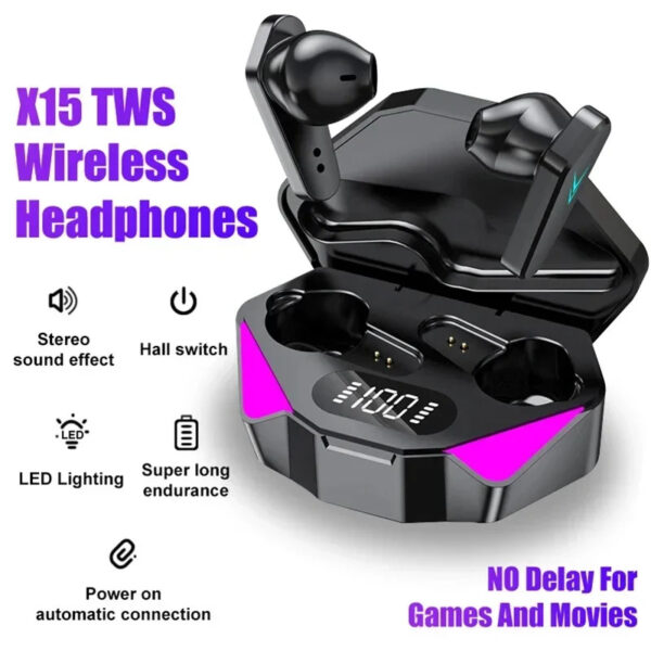 X15 TWS Wireless Gaming Earbuds - 65ms Low Latency with Mic - ChangaMall - Image 3